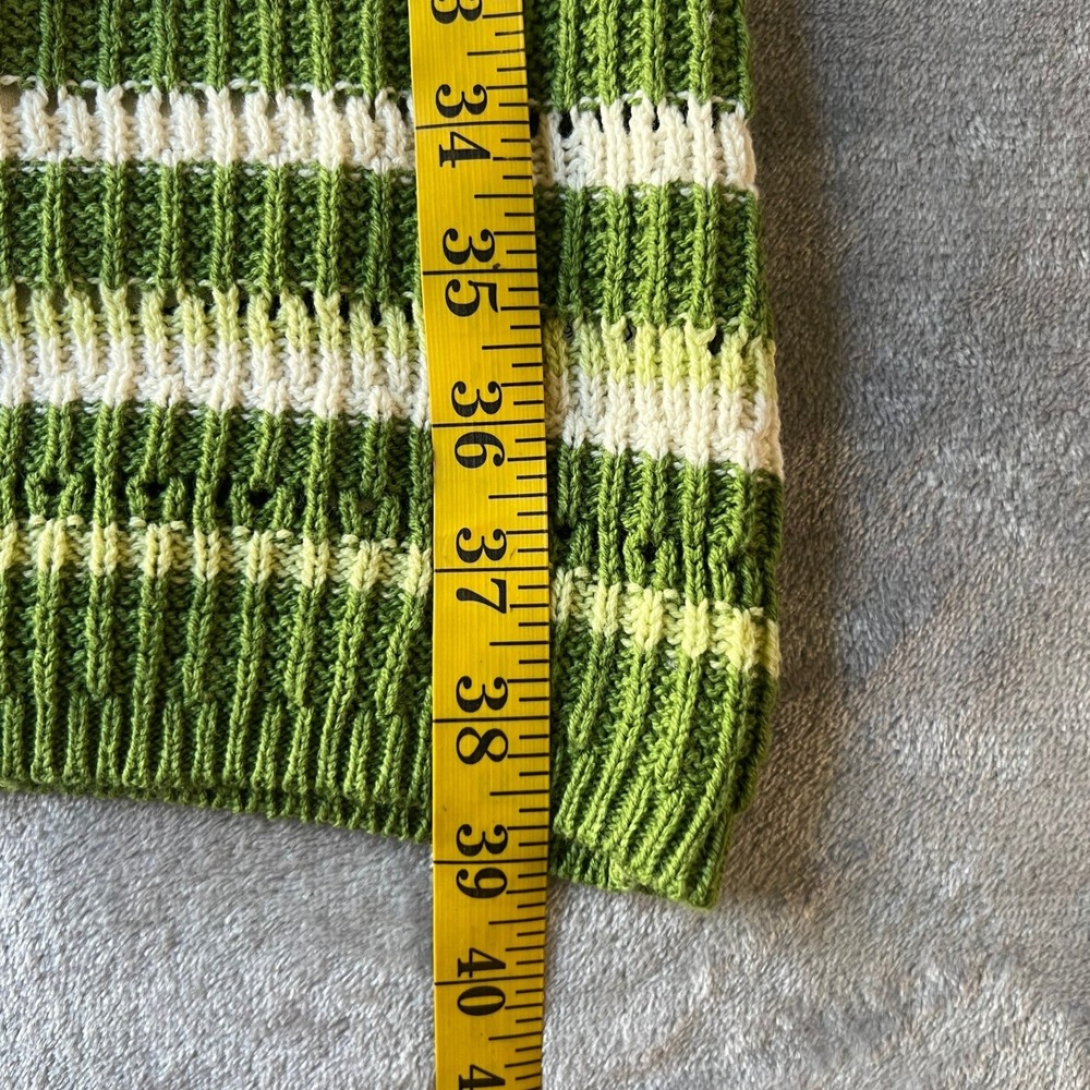 Sincerely Jules Green Striped Crochet Halter Midi Dress Keyhole Cutout Size M - Picture 9 of 9